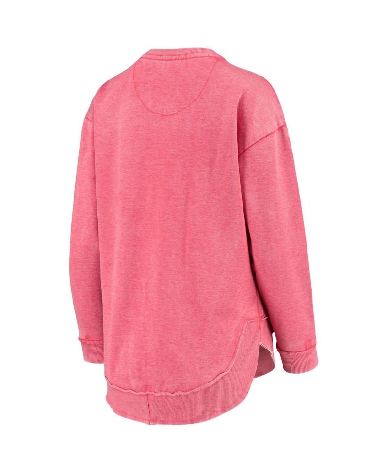Women's Red Wisconsin Badgers Vintage-Like Wash Pullover Sweatshirt