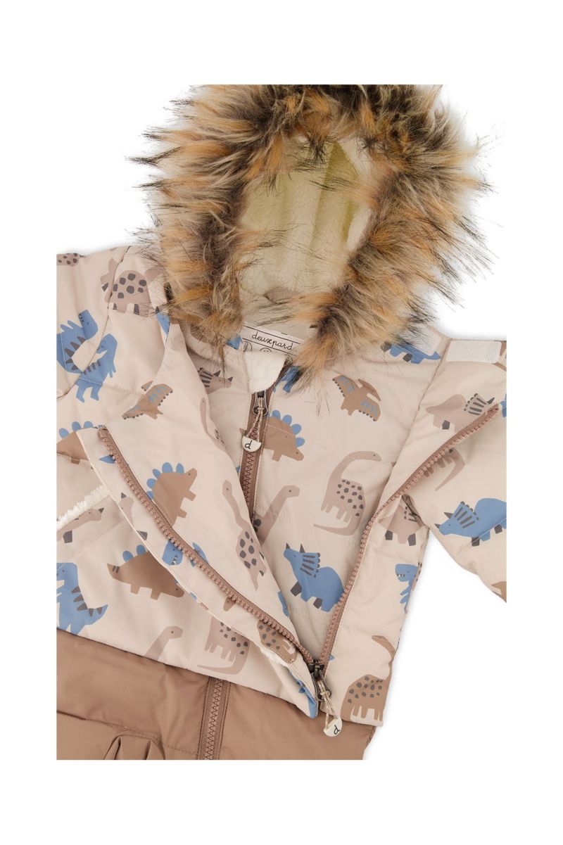 Baby Boys ( 1M to 24 M ) Snug One Piece Snowsuit Adapted for Car Seats Dinosaur Print