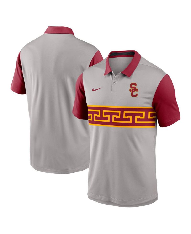 Men's Gray/Cardinal USC Trojans Vapor Performance Polo Shirt
