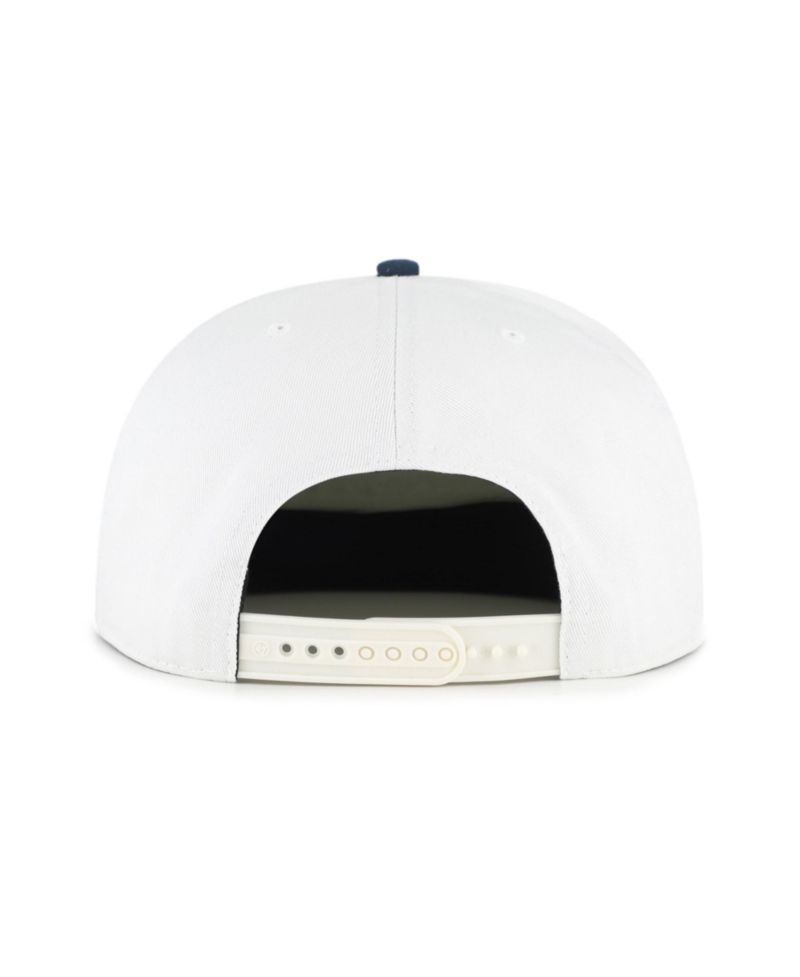 Men's '47 White/Navy Penn State Nittany Lions Script Stack Relaxed Captain Adjustable Hat