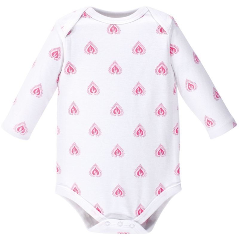 Baby Girls Hudson Soft Cotton Long-Sleeve Onesies (Five Count