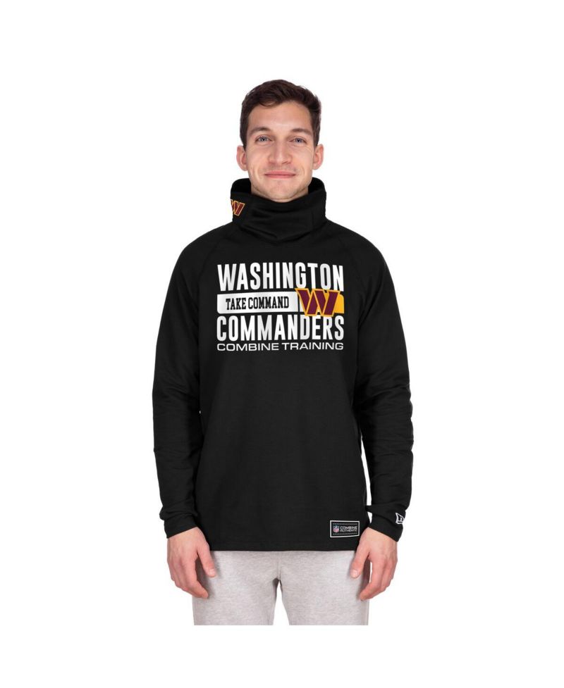 Men's Black Washington Commanders Functional Fandom Balaclava Helmet Stripe Tri-Blend Hoodie