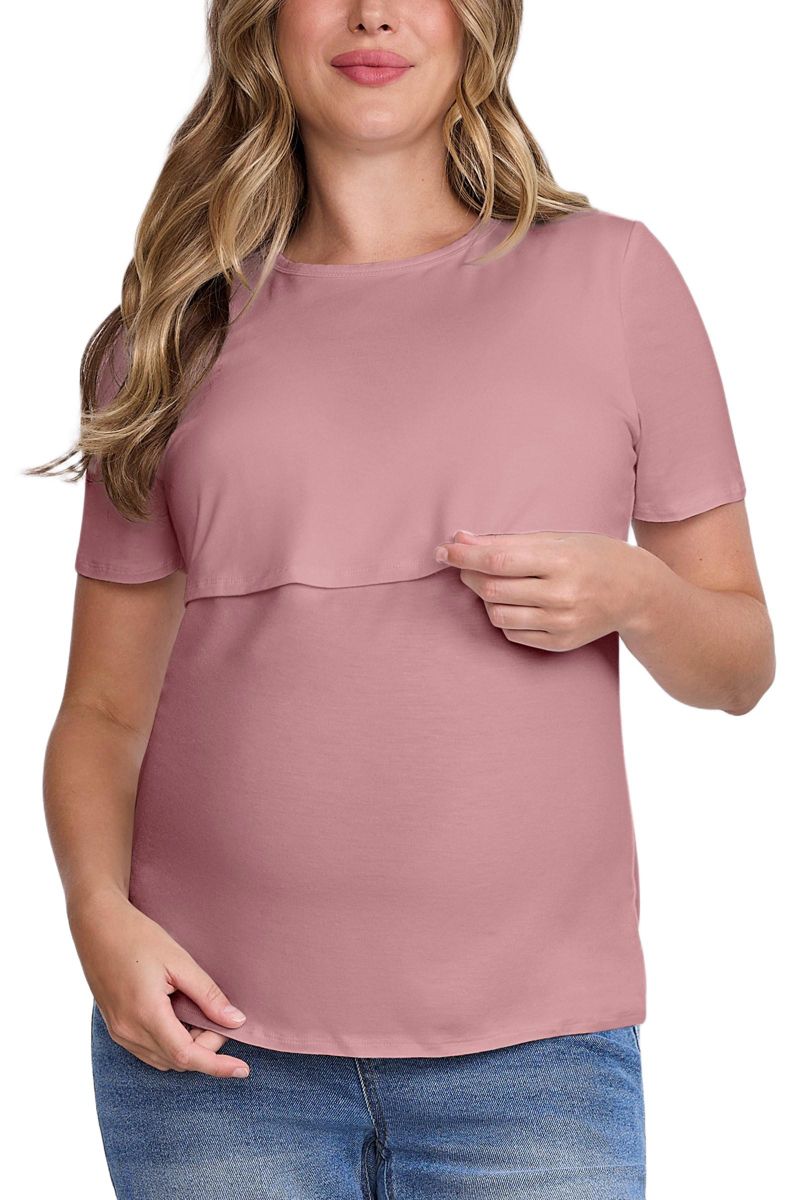 Women's Crewneck Short Sleeve Nursing Tee - Motherhood