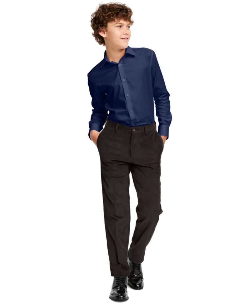 Boys' 8-20 Textured Permanent-Crease Pants