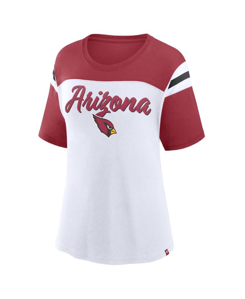 Women's White/Cardinal Arizona Cardinals Cheer Chant Fashion Crop Top