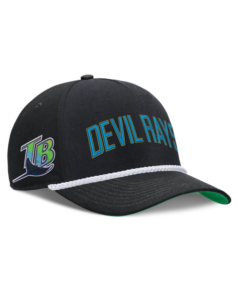 Men's Black Tampa Bay Rays Cooperstown Collection Rise Adjustable Hat