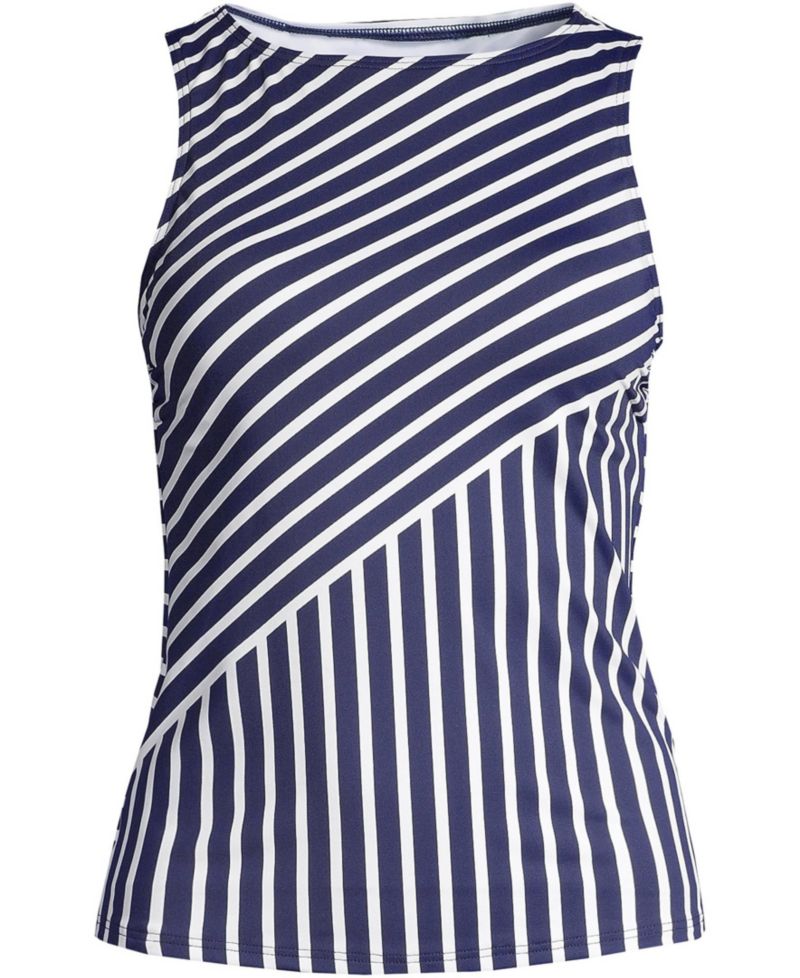 Plus Size Chlorine Resistant High Neck UPF 50 Modest Tankini Swimsuit Top