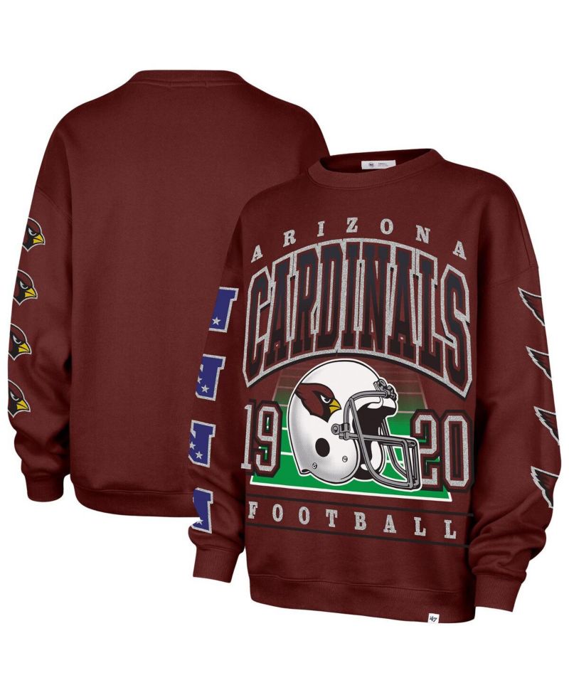 Women's Cardinal Arizona Cardinals Go Big Oversized Pullover Sweatshirt