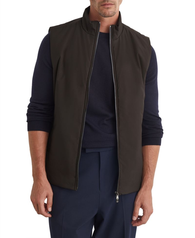Men's Axel Padded Funnel-Neck Two-Way Front Zip Vest