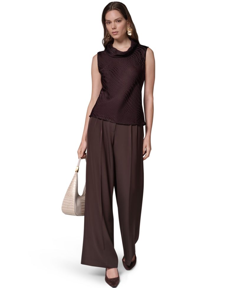 Women's Snake-Print Sleeveless Cowl-Neck Blouse