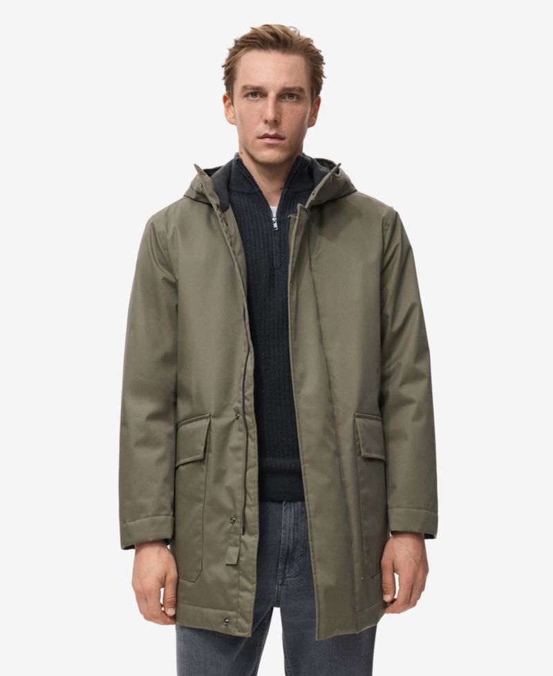 Men's Water-Repellent Hood Quilted Parka
