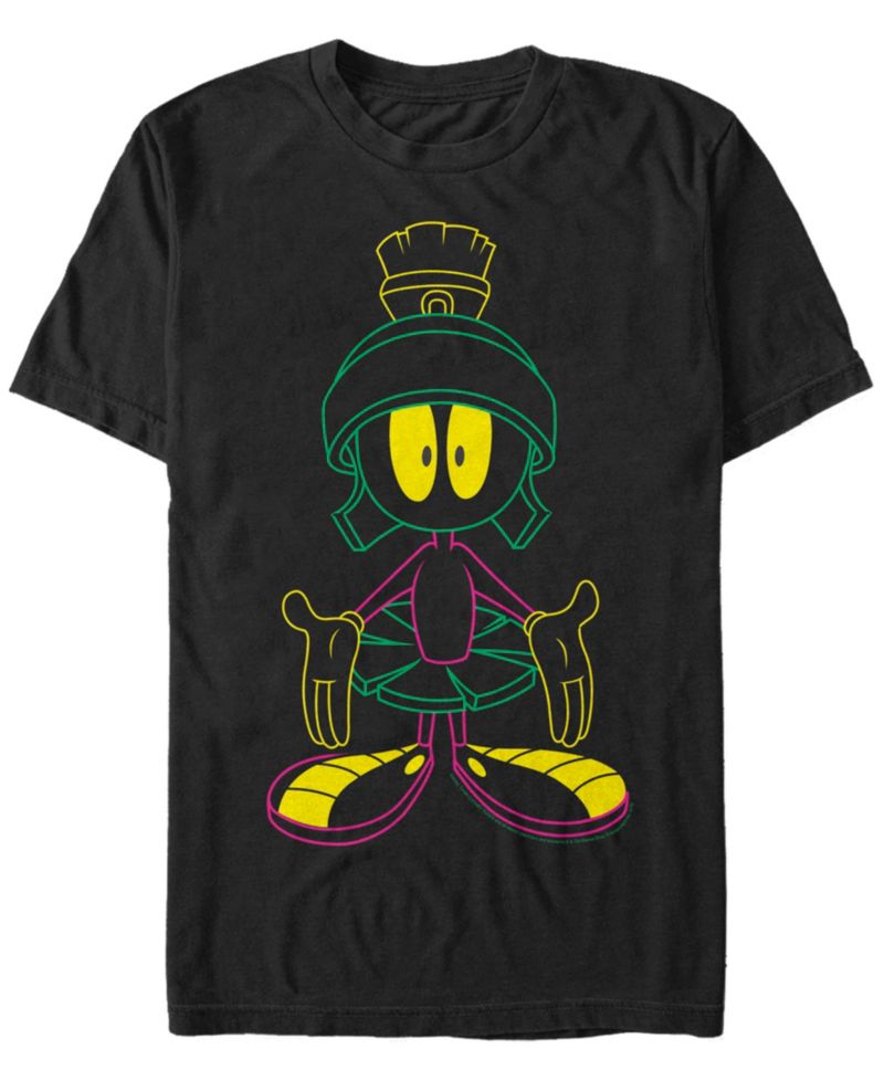 Looney Tunes Men's Neon Marvin The Martian Short Sleeve T-Shirt