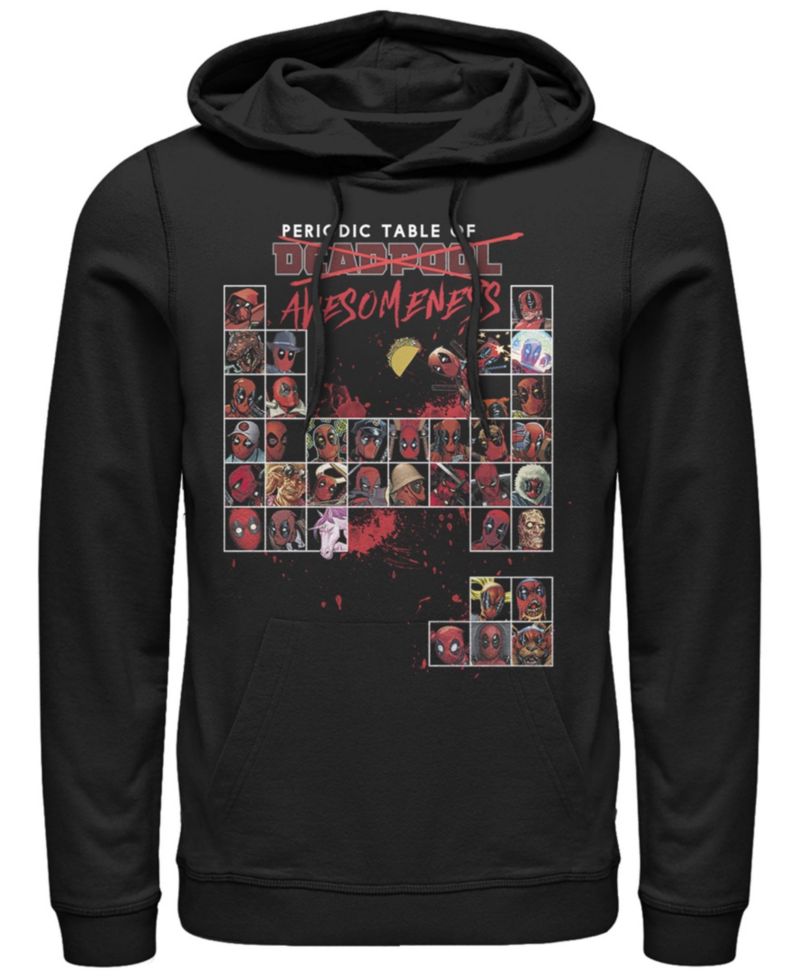 Men's Deadpool Periodic Hoodie Fleece Pullover