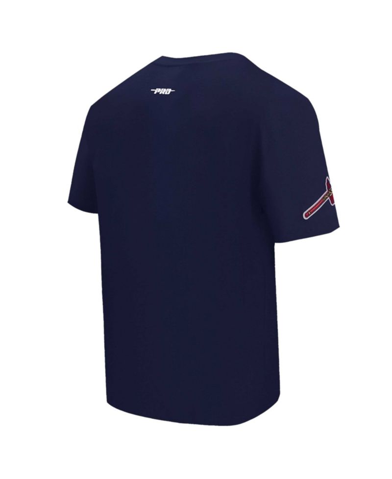 Men's Navy Atlanta Braves Turn It Up Dropped Shoulder T-Shirt