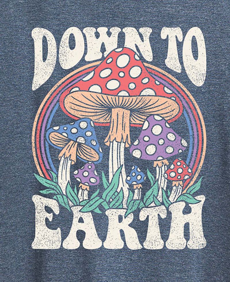 Trendy Plus Size Down to Earth Mushroom Graphic T-shirt