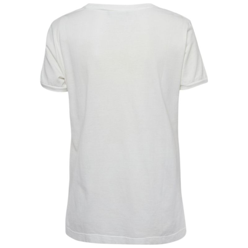 Women's White Applique Cotton T-Shirt