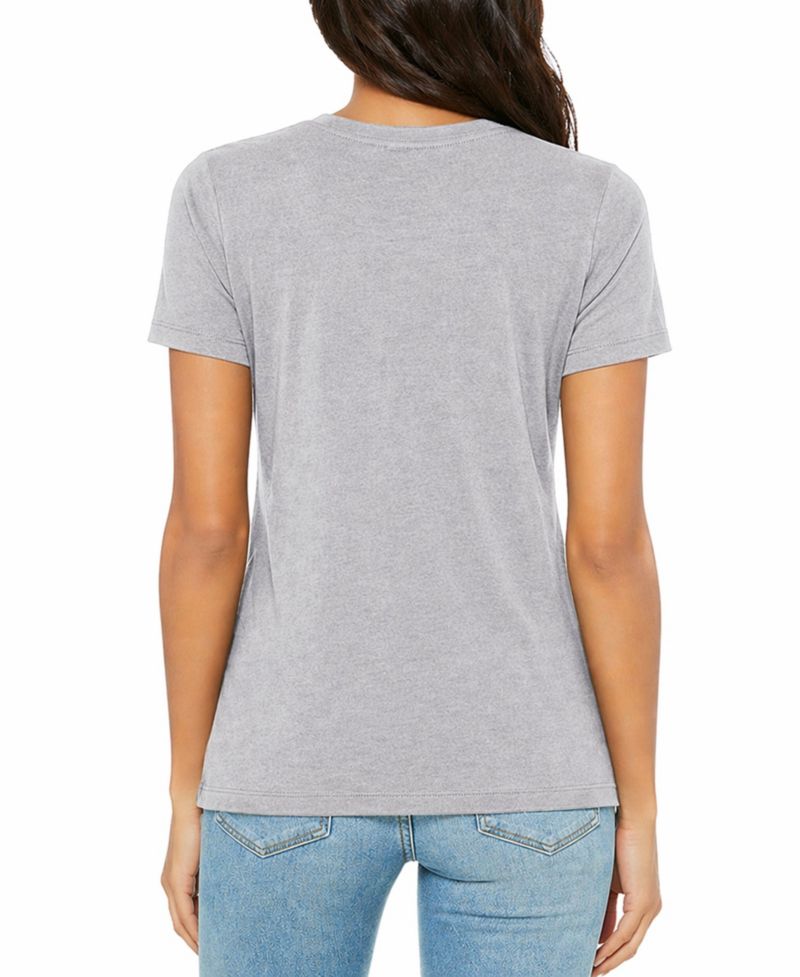 Women's Loose Fit Short Sleeve V-Neck Cotton Stretch Tees