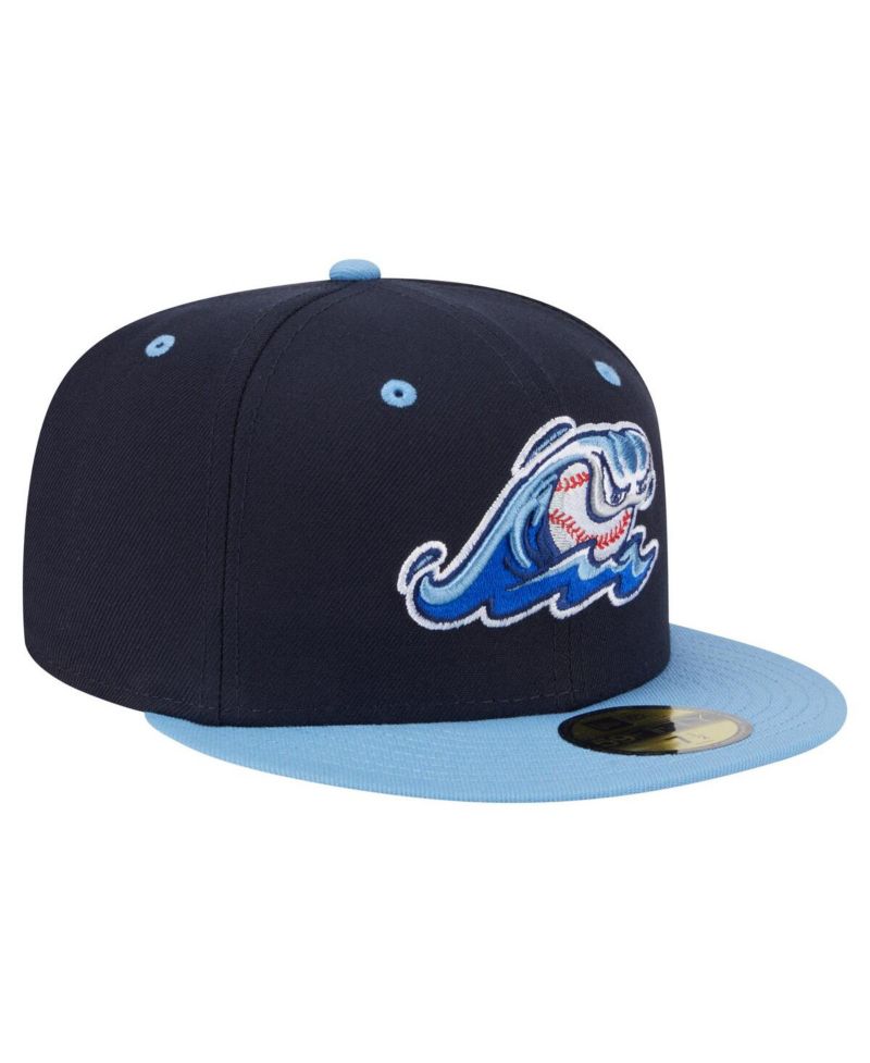 Men's Navy/Light Blue West Michigan Whitecaps Authentic Collection 59FIFTY Fitted Hat