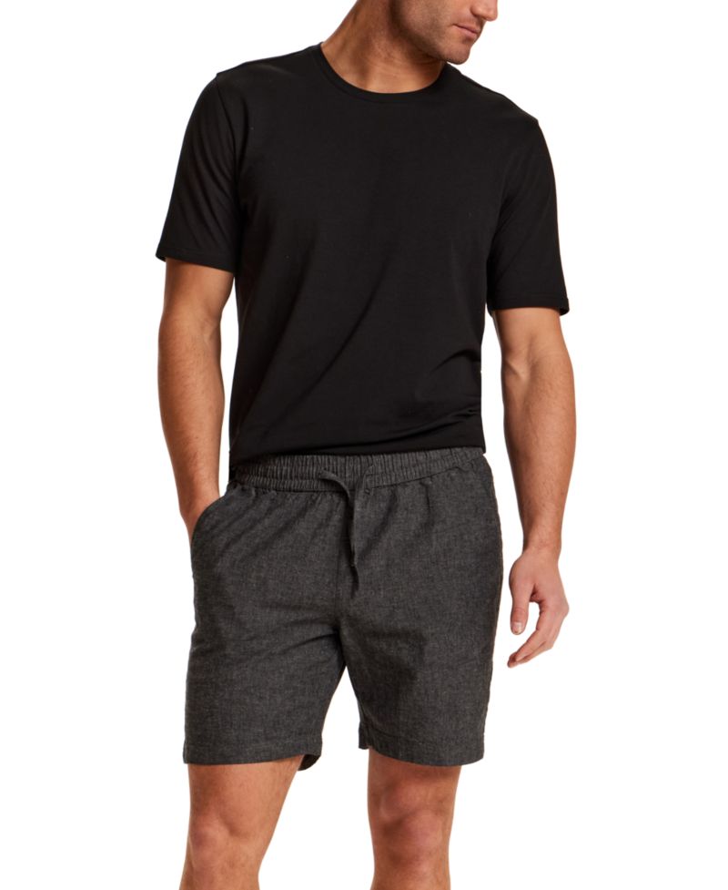 Men's Chambray Drawstring Stripe Shorts