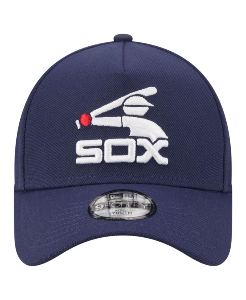 Big Boys and Girls Navy Chicago White Sox Cooperstown Logo 9FORTY A-Frame Adjustable Hat
