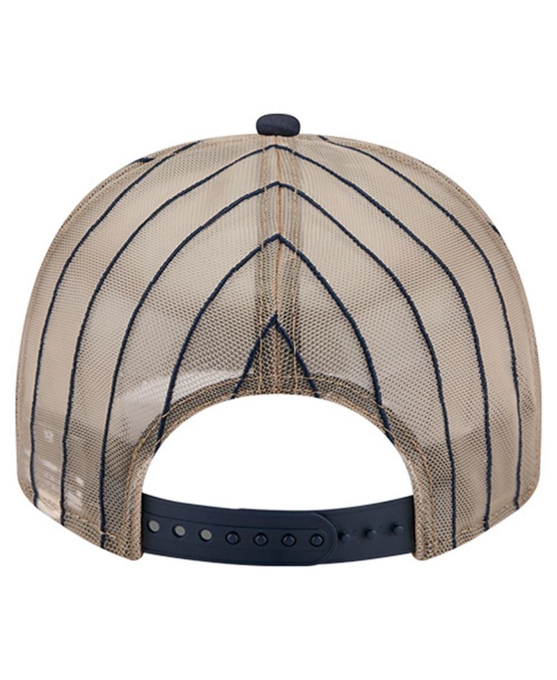 Men's Navy Houston Astros Vintage Arched Foam Front 9FIFTY A-Frame Adjustable Trucker Hat