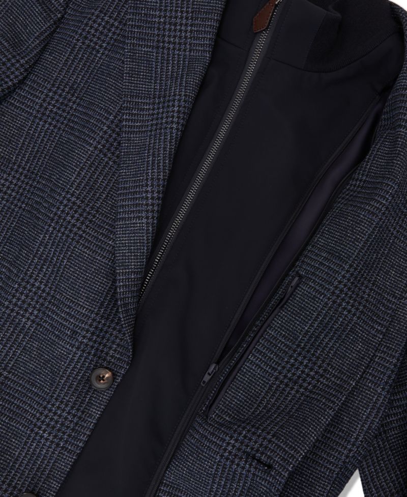 Men's Kyle Check Single-Breasted with Gilet Insert Tailored-Fit Blazer