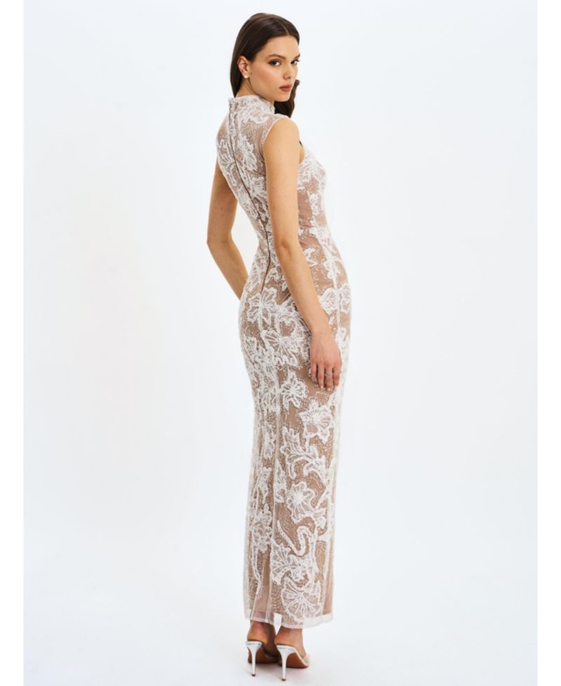 Women's Tavia Beaded Teardrop Neckline Maxi Dress