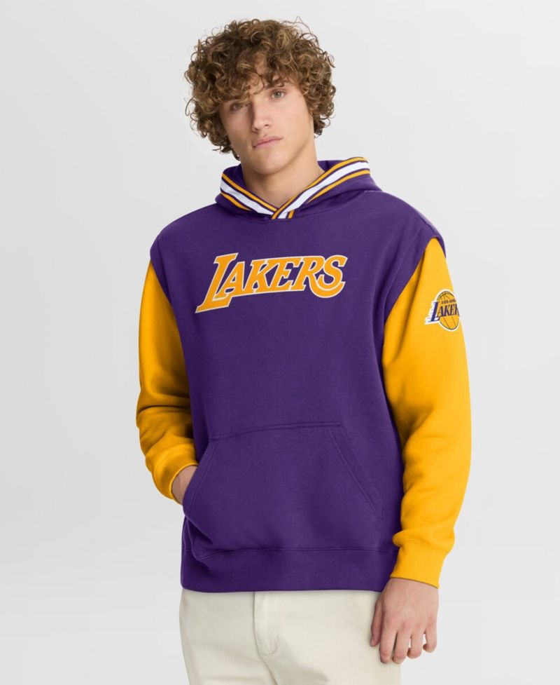 Men's Purple/Gold Los Angeles Lakers Half Court Shot Clock Fastbreak Hoodie