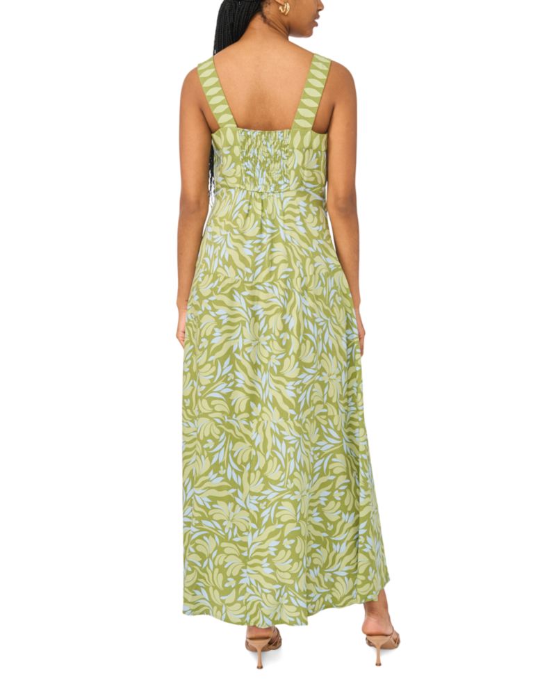 Women's Smocked Back Challis Maxi Dress