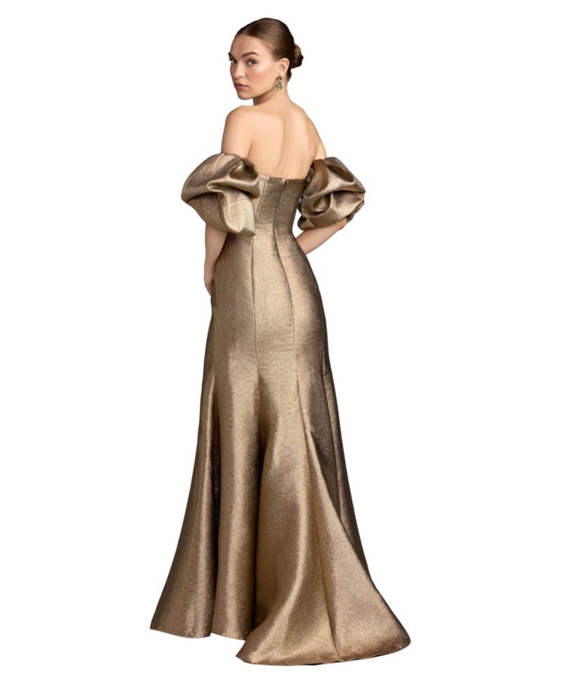 Women's Off-the-Shoulder Metallic Mermaid Gown