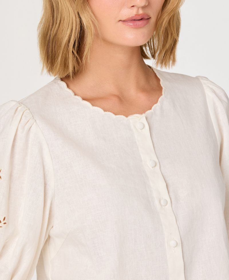 Women's Sleeveless Button-Front Top