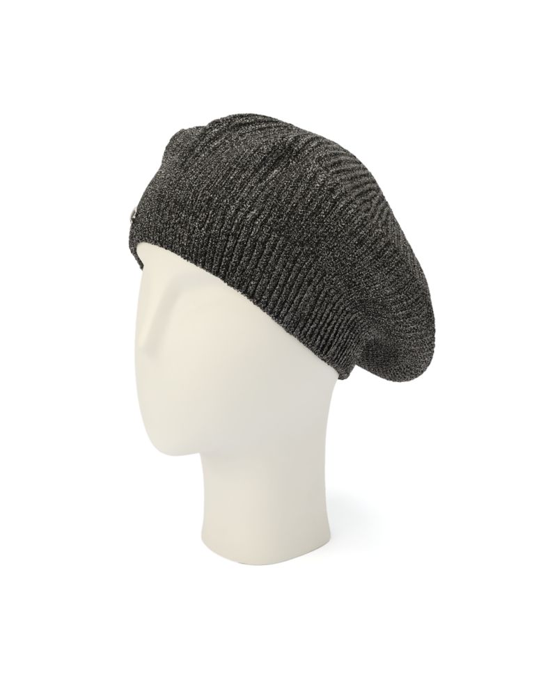 Women's Metallic Rib Knit Beret