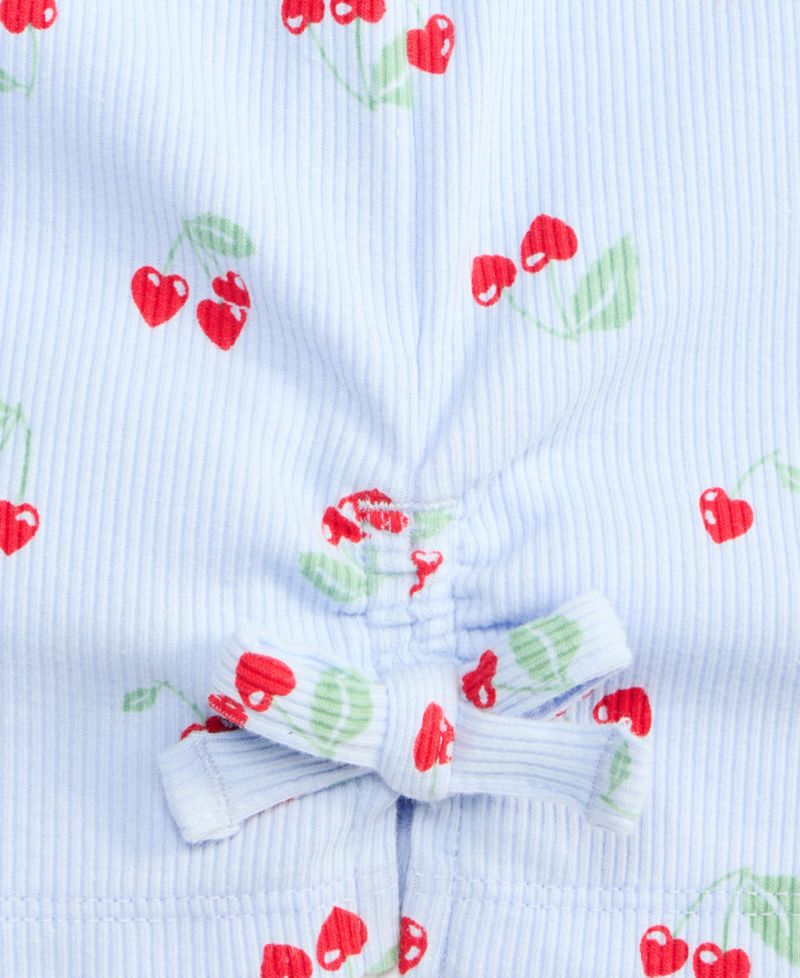 Girls' 5-20 Cherries-Print Ribbed T-Shirt