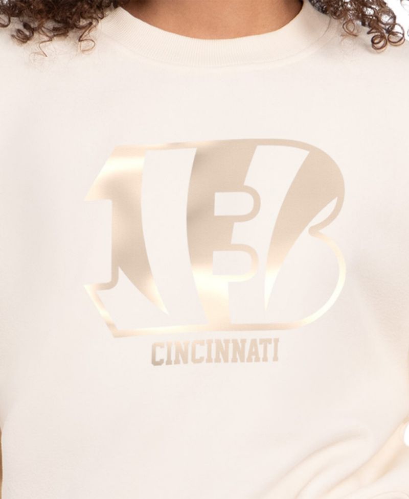 Women's Cream Cincinnati Bengals Travel Pastels Boxy Fleece Sweatshirt