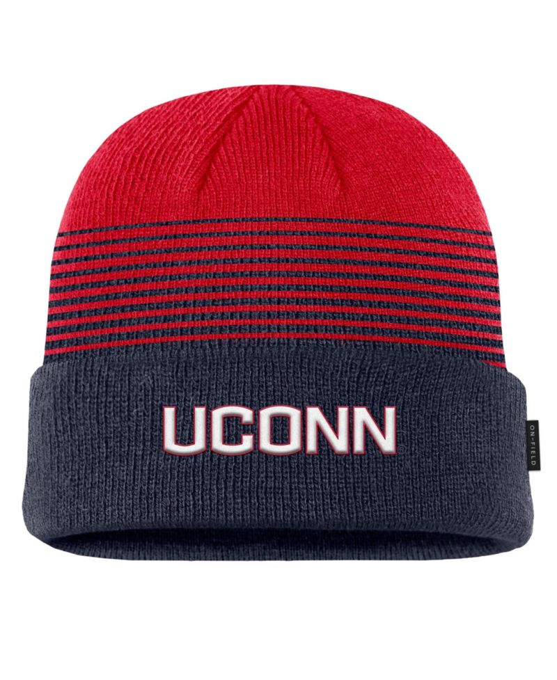 Men's Navy/Red UConn Huskies 2026 On-Field Gradient Terra Cuffed Knit Hat