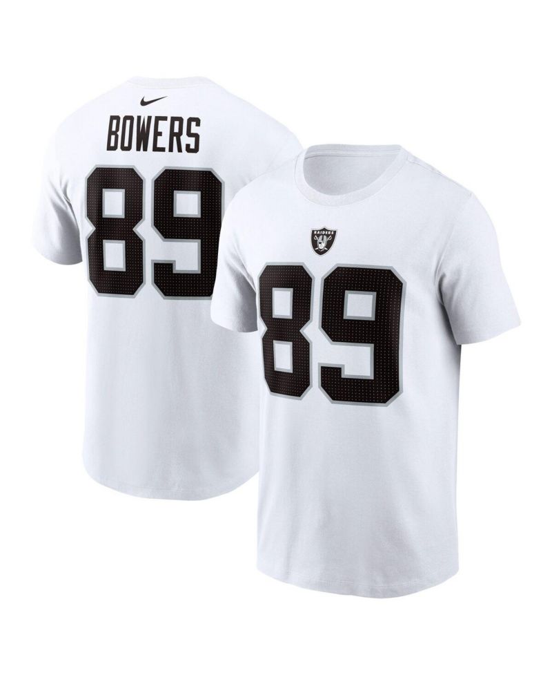 Men's Brock Bowers White Las Vegas Raiders Name & Number T-Shirt
