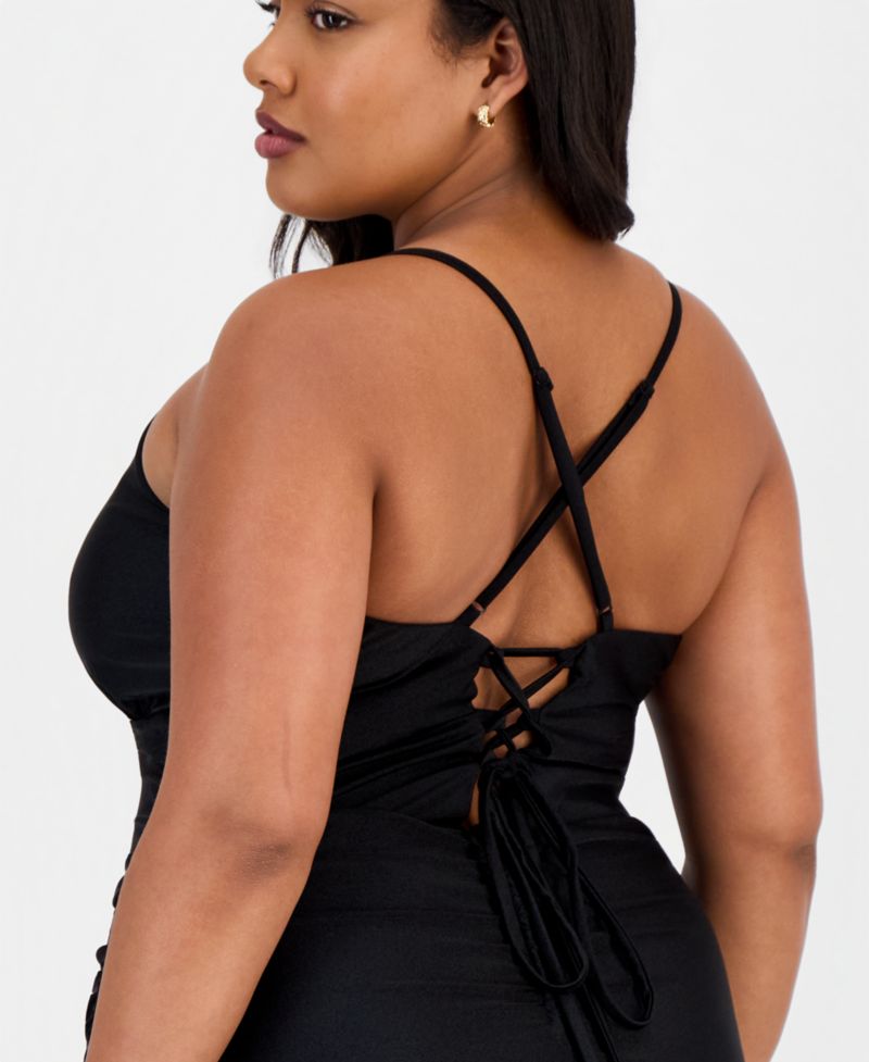 Trendy Plus Size Ruffled Tiered Gown