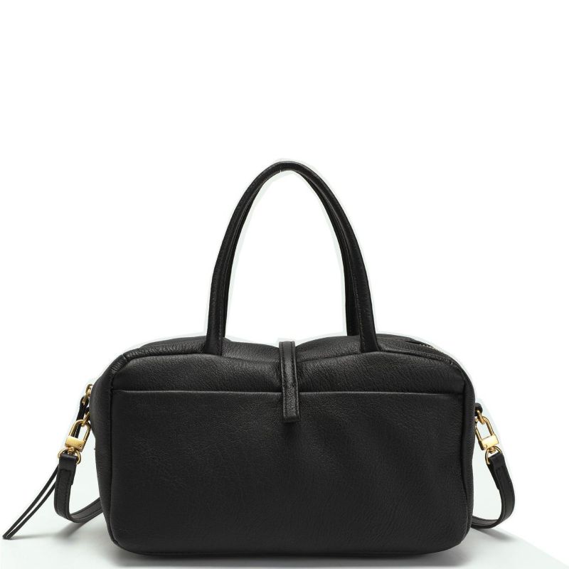 Madison Soft Pebbled Leather Mini Top Handle Satchel Crossbody Bag Small Structured Camera Handbag
