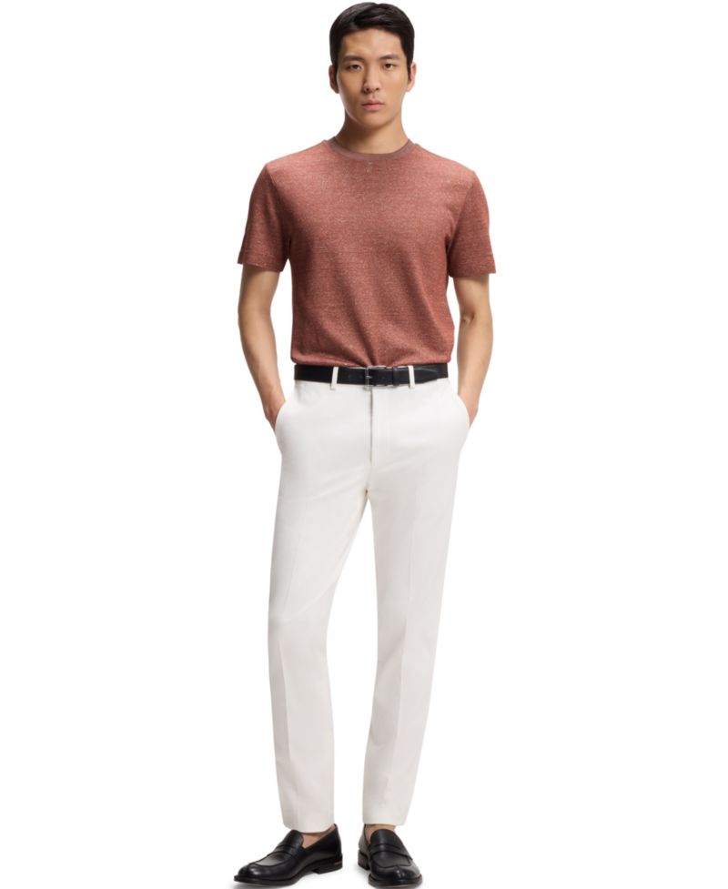 Men's Cotton, Linen Silk Moulin&eacute;-Structured T-Shirt