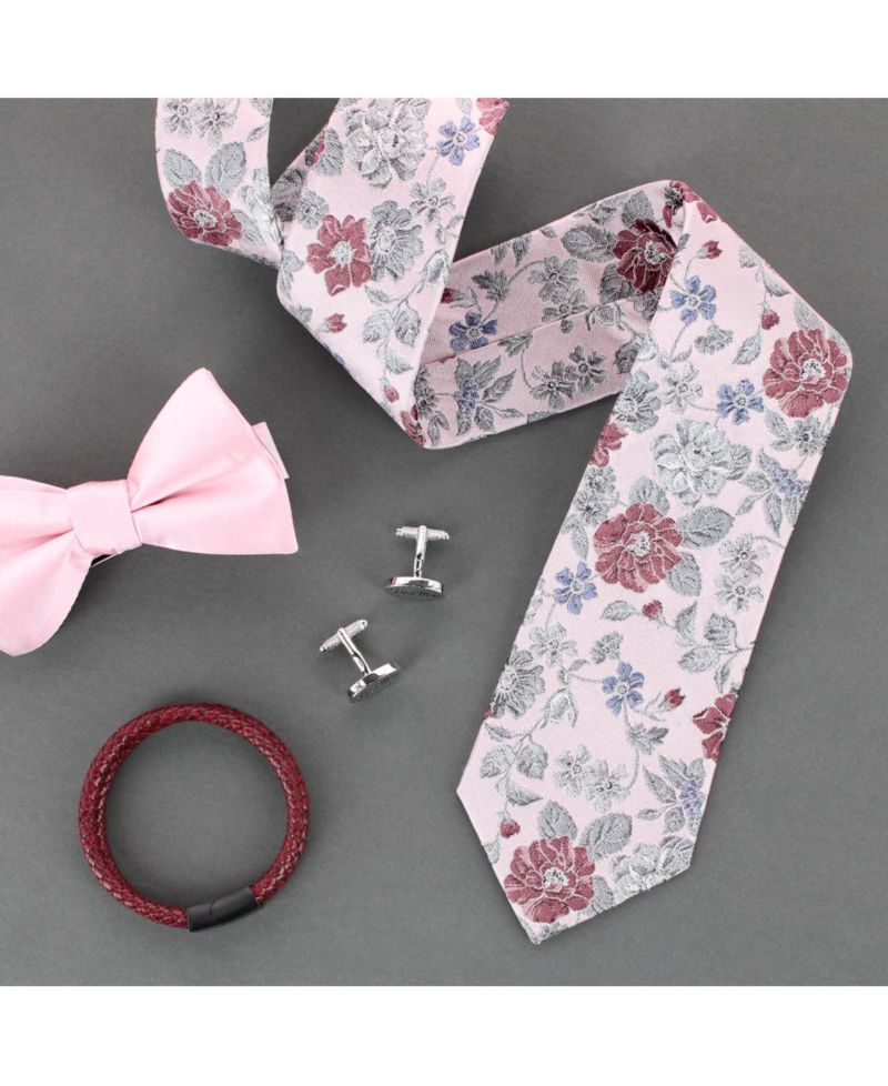 Men's Nico Subtle Vine and Flower Patterned Silk Necktie