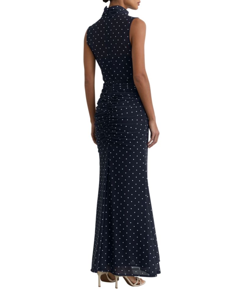 Women's Polka-Dot Print Sleeveless Maxi Dress