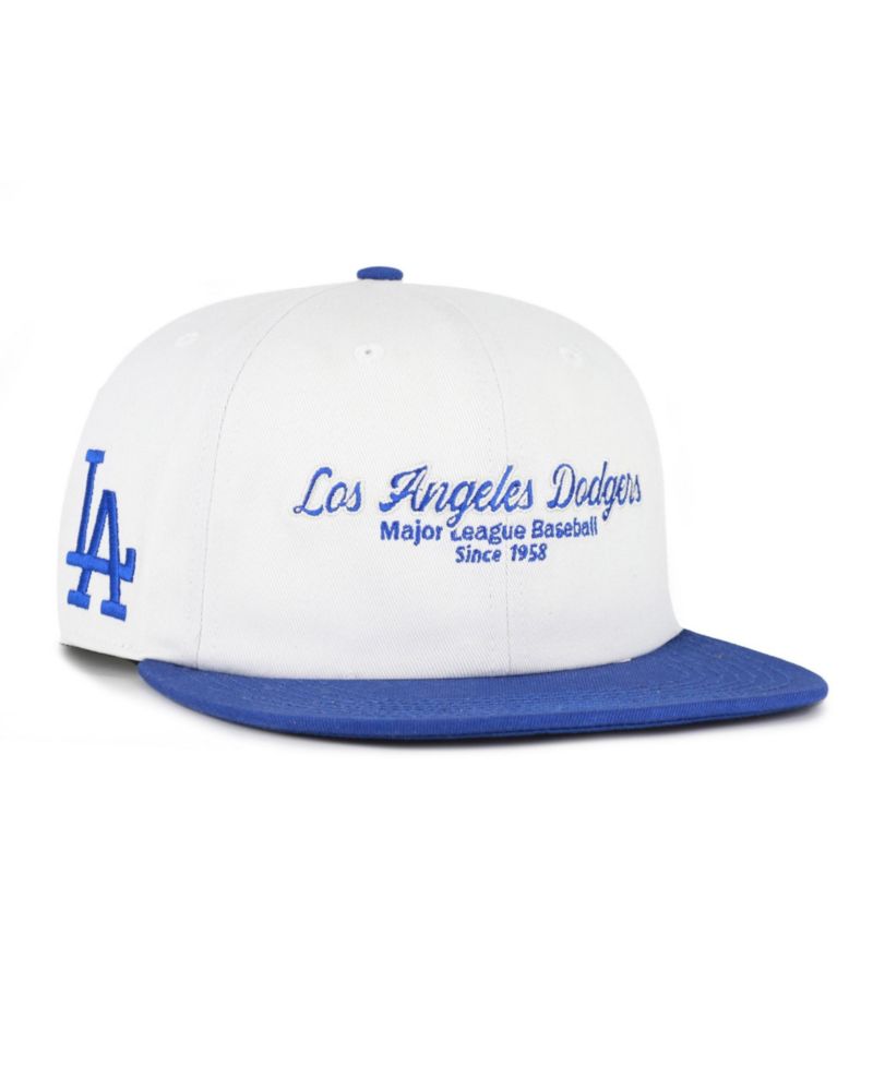 Men's '47 White/Royal Los Angeles Dodgers Script Stack Relaxed Captain Snapback