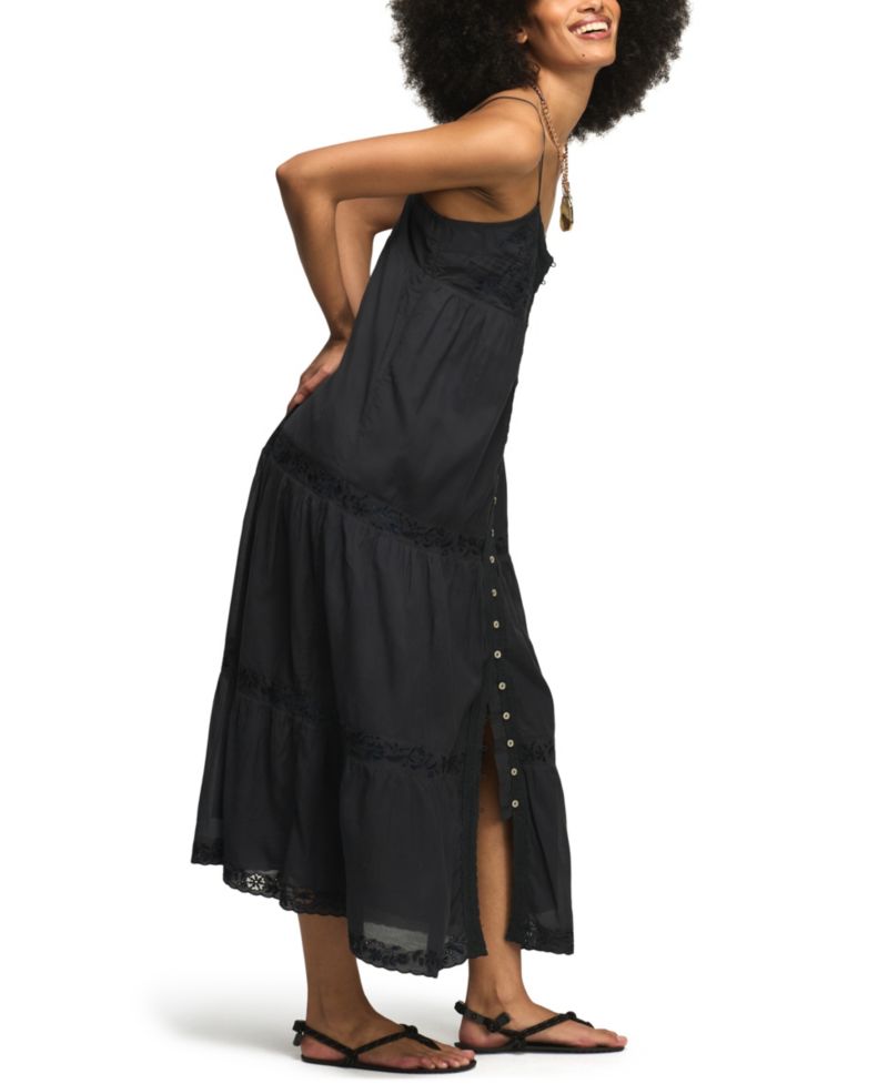 Women's Embroidered V-Neck Tiered Midi Dress