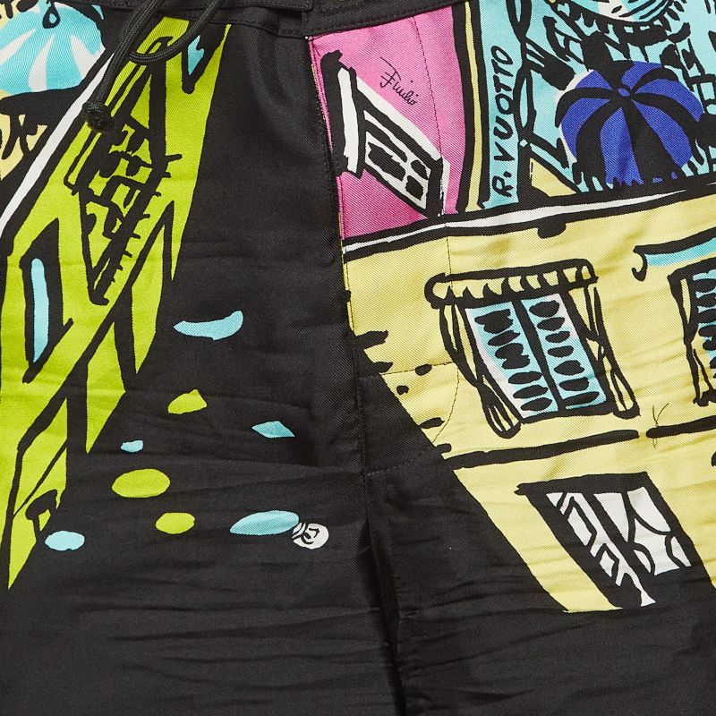 Women's Printed Silk Mid-Rise Shorts, 7" Inseam