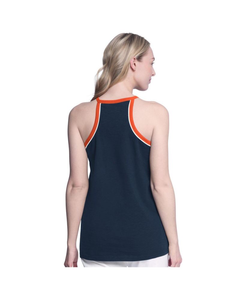 Women's Navy Houston Astros Curveball Racerback Tank Top