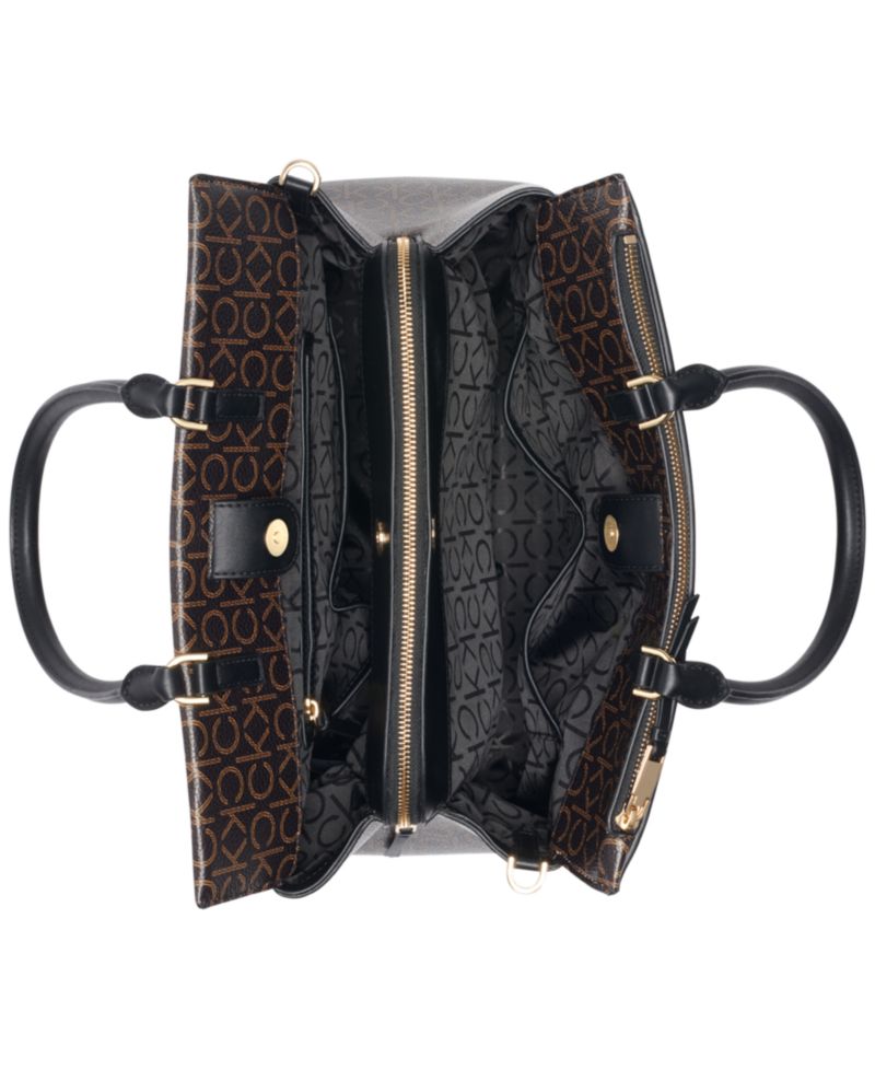 Becky Signature Triple Compartment Turnlock Convertible Tote