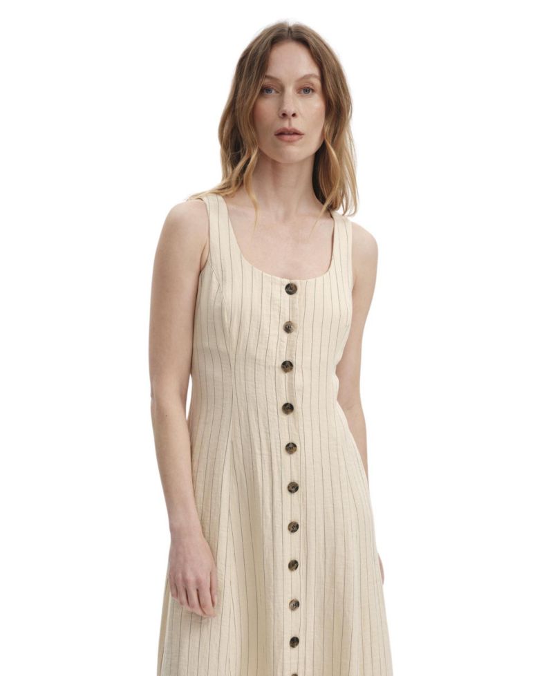 Women's Jillian Square Neck Sleeveless Midi Dress