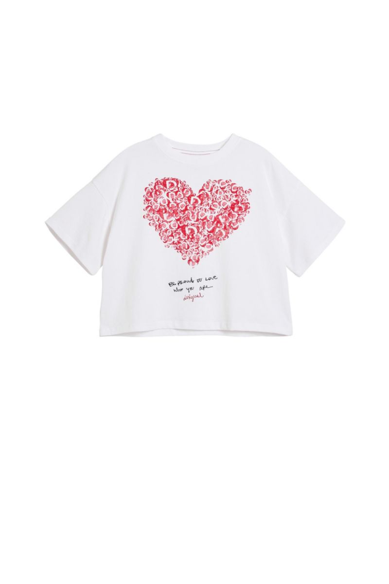 Girls's Short-sleeved heart t-shirt