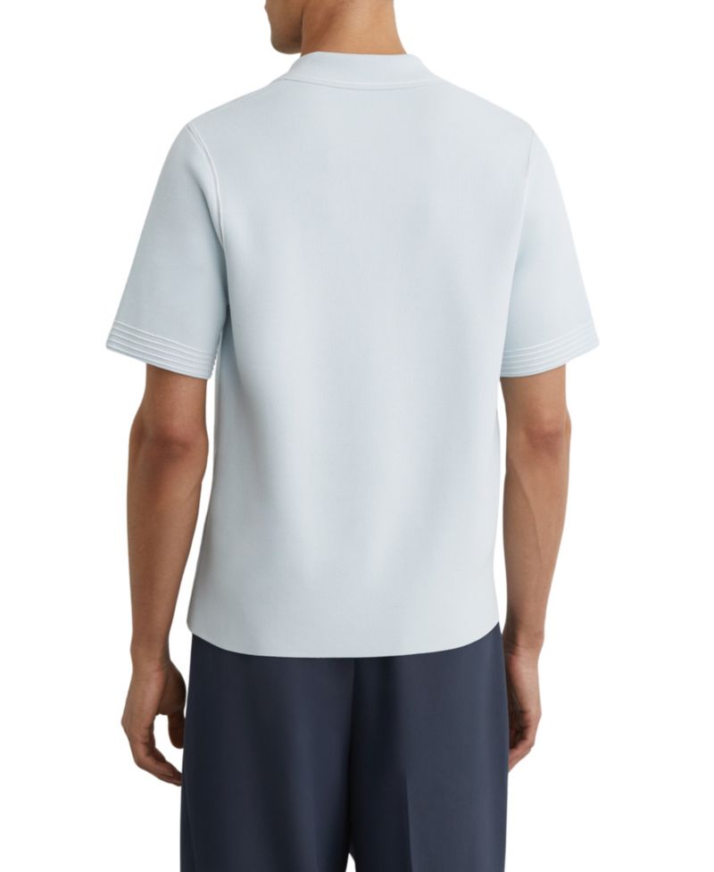 Men's Wandsworth Button Through Piped Stitch Detail Cuban Shirt