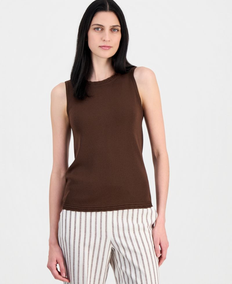 Women's Scallop-Trim Sleeveless Top